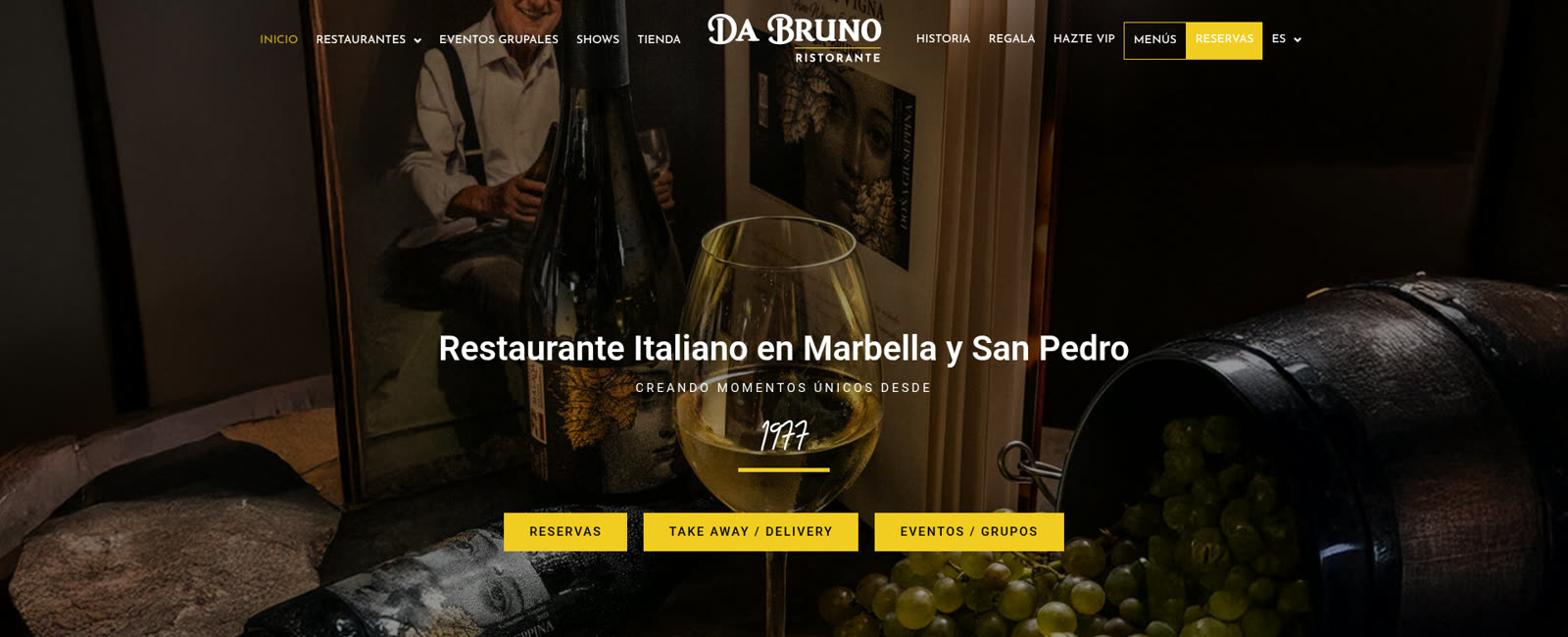 Captura de la web de Da Bruno